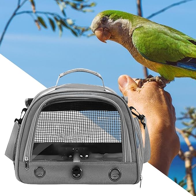Bird Carrier Bag - Portable Parrot Travel Bag, Bird Travel Carrier, Zippered Multipurpose | Portable Sparrow Case with Shoulder Strap, Parrot Transport Cage for Walking, Sunbathing