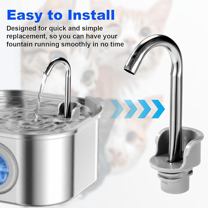 Cat Water Fountain Spout and Spout Holder, Pet Dog Drinking Water Dispenser Replacement Parts for 108oz/3.2L and 84oz/2.5L Kitty Fountain Accessories Set