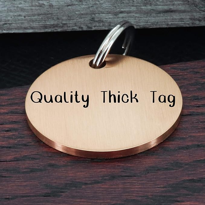 Ultra Joys Personalized Dog Tags for Pets - Durable Stainless Steel Customizable Dog Cat ID Tags - Dog Tags for Safety Optional Engraved on Both Sides -Birth Flower Round Dog Tag, Rose Gold