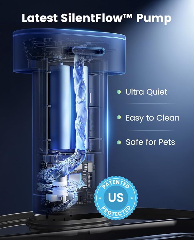oneisall Cat Water Fountain Stainless Steel Tray: 108oz/3.2L Wireless Pet Fountain for Cats Indoor, Rechargeable Battery Operated Automatic Cordless Water Dispenser for Drinking, Ultra Quiet, BPA-Free