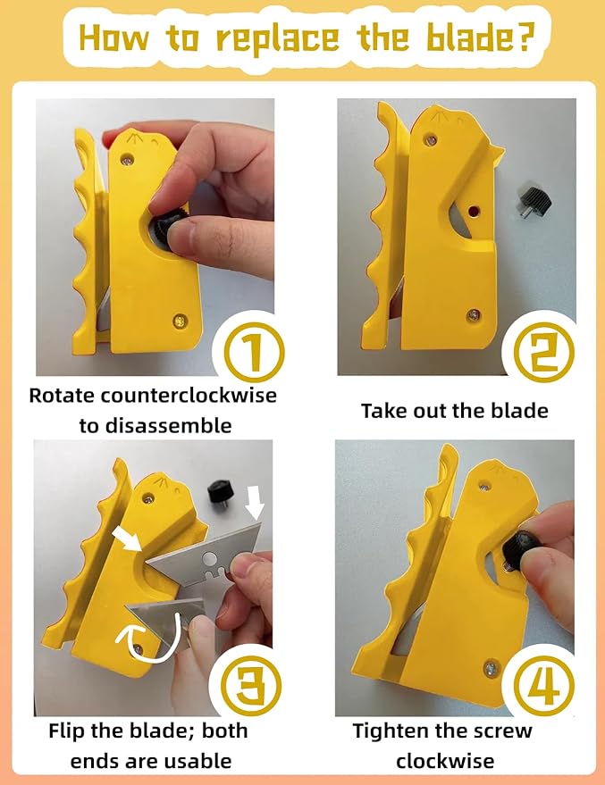 Cardboard Cutter for Cat Scratchers,Includes 10 Blades,3m nylon reusable strap,Non 3D Printed,DIY Cat Scratchers Cardboard Strip Tool,,Cardboard Cutting Machine for Cat Lovers (Yellow, Non-3D Printed)