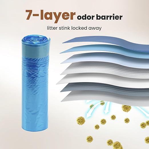 GKJ Cat Litter Trash Can | Litter Disposal Bin | Cat Litter Garbage Can Disposal System | Litter Box Trash Can | Includes 1 roll of 16 Easy Tear-Off Bags