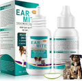Ear Mites Clean for Dogs & Cat, with Aloe Vera, Cleaner on Contact & Soothes Itching, Vet-Recommended Formula for Pets Ear Cleaning, Fast-Acting