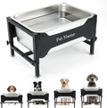 4 Gallons Elevated Large Dog Water Bowl, 4 Height Adjustable Stainless Steel Raised Dog Bowls with Stand, Indoor Outdoor Pet Water Bowl Relief Joint Pressure Pet Dishes for Dogs Easy Clean