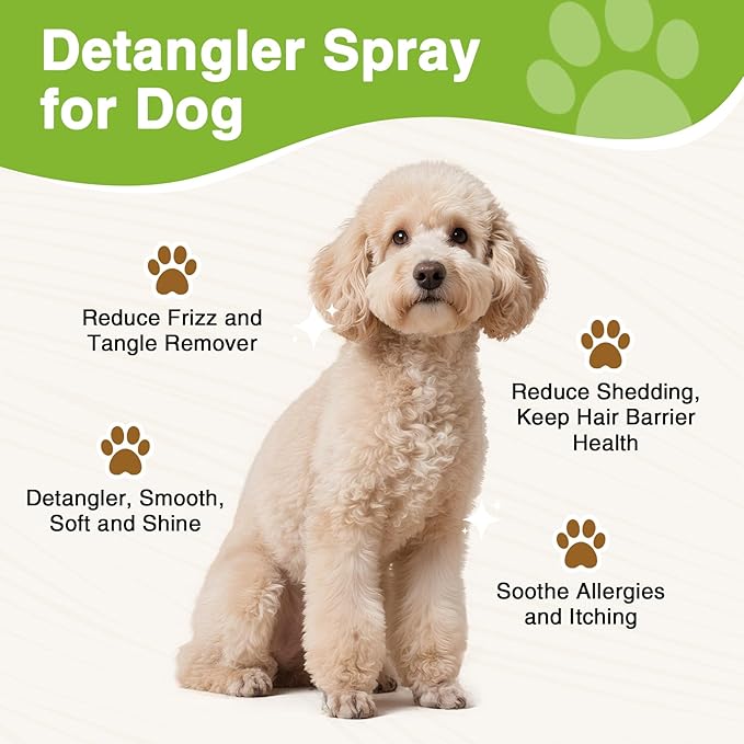 Pet Fur Care Oil – Fragrance-Free Leave-in Conditioner with Coconut & Jojoba Oils, Detangles & Reduces Shedding, Adds Shine & Softness for Dogs & Cats, 1.7 fl oz