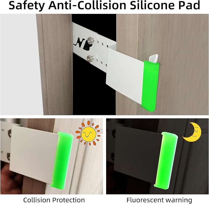 Neobay Steel Cat Door Latch, Door Prop for Cats Keep Dogs Out of Cat Feeding Station & Litter Box, Cat Door Stopper with Silicone Anti-Collision Pad, Alternative to Interior Pet Door, White