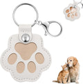 Pet Memorial Gifts for Dogs Cats, Leather Paw Print Pet Fur Keepsake Keychain, Cute Charm for Pet Lovers