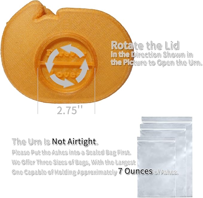 Glow Orange Resin Cat Urns for Ashes, Sleeping Pet Urns for Cats, Fur-Like Texture Urn for Cat Ashes, Secure Threaded Closure, Holds Cats Up to 7kg, 6.69 x 4.96 x 3.15 Inches