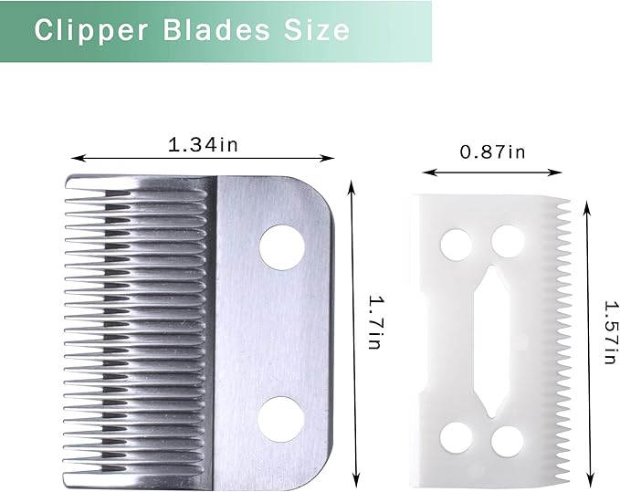 Poweka Replacement Clipper Blade Compatible with W-AHL #30-15-10 Pro Ion, Iron Horse, Show Pro Plus, U-Clip, and Deluxe U-Clip，Professional Pet Animal Dog Standard Adjustable Blade Set