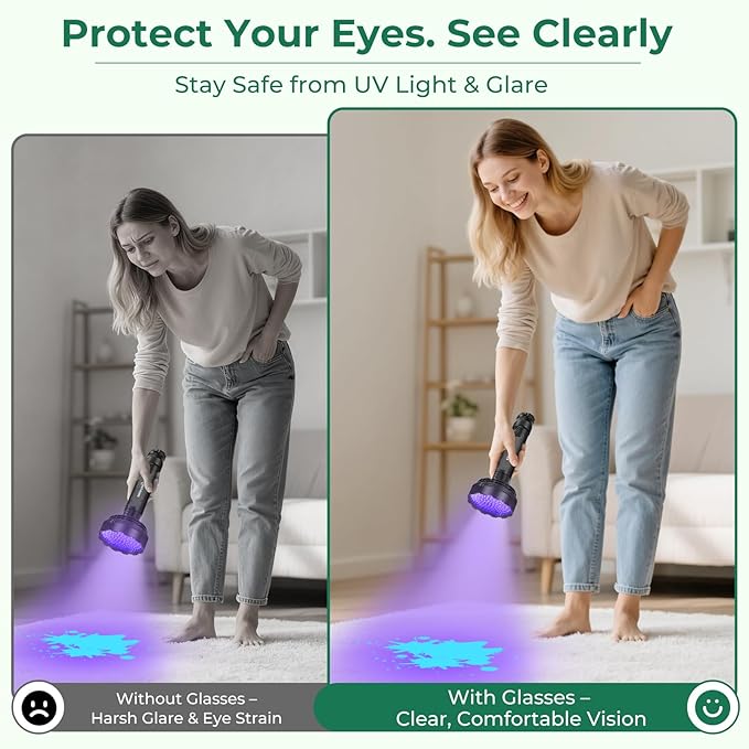 ESCO LITE Blacklight Flashlight 128 LED UV Flashlight, Upgraded Bright 395nm Handheld Ultraviolet Light for Pet Urine Detection, Scorpion Hunting