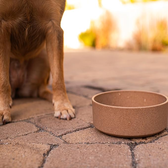 Loving Pets - Dolce Bamboo - Eco-Friendly Pet Bowls & Dishes for Dog, Cats, Puppy Food and Water Dish -Sustainable and Dishwasher Safe, Made with Real Bamboo (Large, Coffee-Brown)