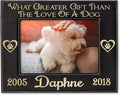 Stocking-Factory Dog Best Friend Pet Loss Photo Frame Engraved (Gold or Silver) Black Leather Customized Sympathy Memory Gift