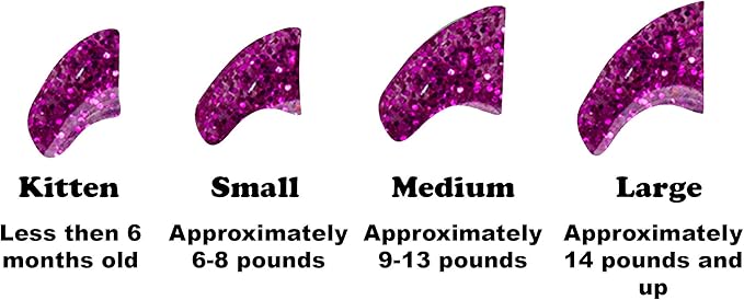 6 Month Supply Soft Nail Caps for Cats Royal Pink Glitter Small - Extra Adhesives