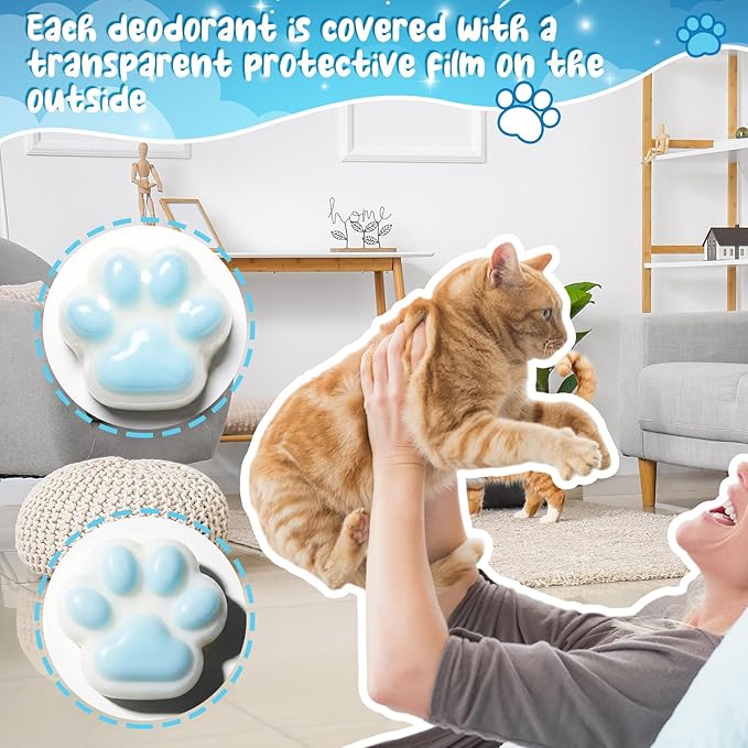 6 Pack Cat Litter Deodorizer Gel, Powerful Odor Eliminator for Litter Box, Remove Strong Odor, for Safe Freshener, Long-Lasting Fresh