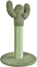 Amazon Basics Cat Scratcher - Indoor Cactus Single Cat & Kittens Scratching Post with Dangling Ball, Medium (25.6" H) - Green