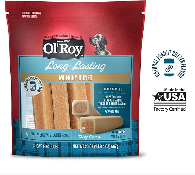 Ol' Roy Munchy Bone Peanut Butter flavor 20 oz 2 pack