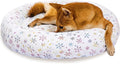 31 Inch Christmas Snowflakes Calming Dog Bed for Medium Dogs, Round Anti-Anxiety Warm Bed, Soft Cozy Anti-Slip Donut Washable Pet Bed, Fits up to 50 lbs Pets