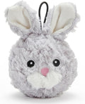 Pet Lou 4 Inch Squeaky Rabbit Dog Plush Toy, Stuffing-Free Soft Plush, Durable Bouncy Squeaker Ball, Floats in Water, for Small & Medium Dogs