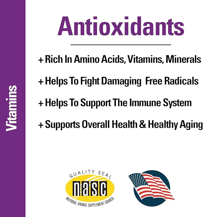 Vet Classics Coenzyme Q-10 Antioxidant Dog Supplement – Pet Health Supplement for Dogs – Supports Overall Dog Wellness, Aging – Includes Green Tea, Vitamin C, Wheat Grass – Chewable Tablets 120 Ct.