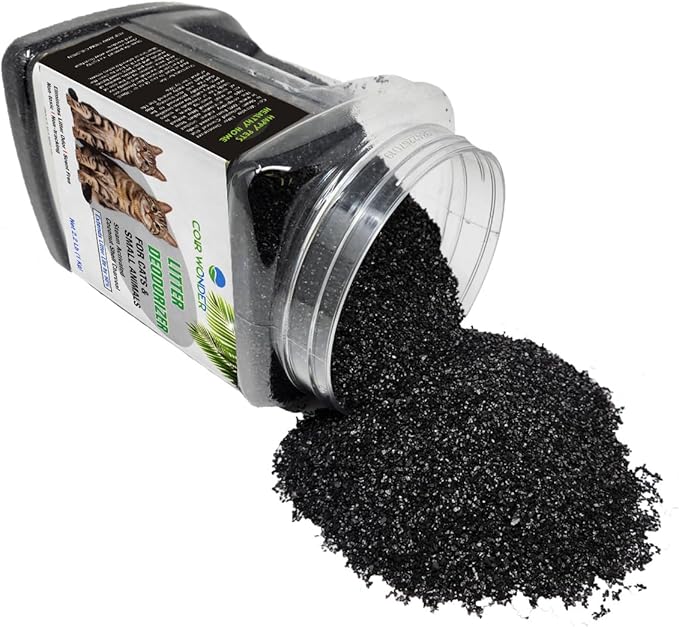 Cat Litter Deodorizer – 2.2 Lb Activated Charcoal Carbon – Odor Eliminator for Litter Box, Chicken Coop, Small Animal Enclosures – Extends Litter Life – Natural Pet Odor Control Granules