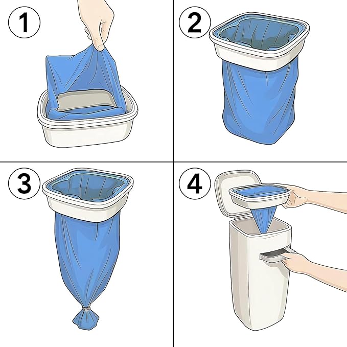 8 Pack 28FT Cat Litter Refill Cartridge, Compatible with Pet Genie Standard/Plus/Style Pail Refills, Up to 32 Months of Supply, 7 layer Odor Control Jumbo Refill Cartridge