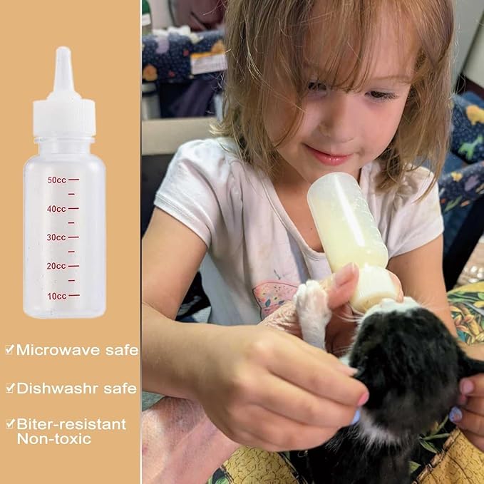 Pet Nurser Feeding Bottle Kits Nursing Bottles Replacement Nipples for Kitten Bottle Nursing Syringes Bulb Cat Pill Shooter Plunger for Dog Cat Newborn Puppies and Small Baby Animals,11 Pack