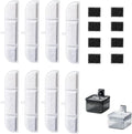 8Packs Replacement Filters Compatible with Downy Paws Cat Water Fountain - Triple Filtration Filters for DownyPaws 84oz/2.5L Wireless Pet Fountain DPWFP6 (8 Filters & 8 Sponges)