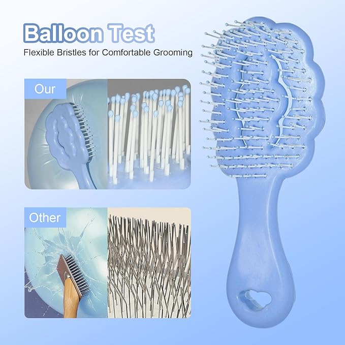 Cloud Shape Small Dog Grooming Brush - Ideal Puppy Hair Brushes for Maltese and Small Breeds- Perfect for Shih Tzus, Yorkies, and Maltipoos - (Blue)