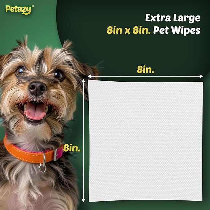 Dog Wipes for Paws and Butt Ears Eyes | XL 8x8 Natural Pet Wipes for Dogs | Hypoallergenic Chamomile Scented Dog Wipes Cleaning Deodorizing | Extra Thick Wipes Dogs Cats Pets | 100 Count