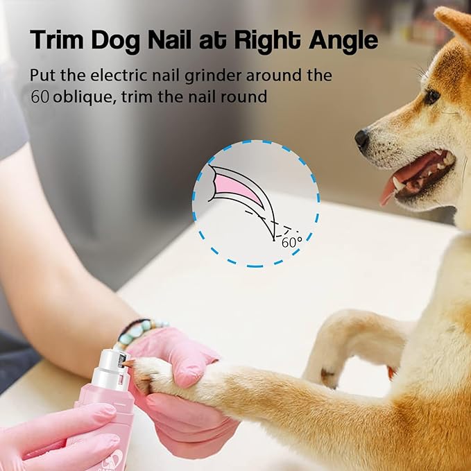 2 in 1 Cat Nail Grinder & Dog Nail Clippers, Rechargeable and Electric Pet Trimmers, LED Lighting, Painless and Quick Nail Filing, Suitable for Kittens, Puppies and Large Dogs