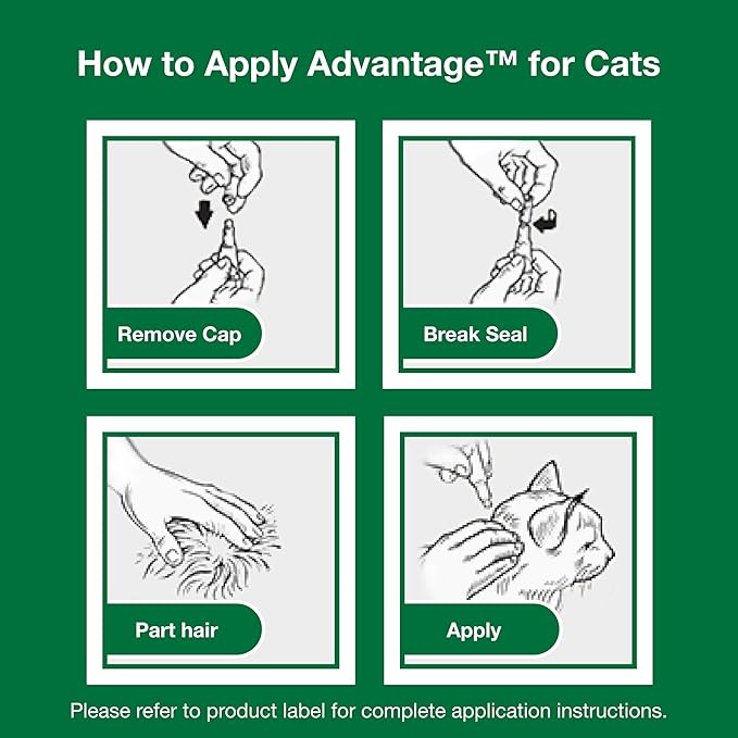Advantage Topical Cat Flea Treatment and Prevention for Small Cats 2-9 lbs. | Apply Flea Drops Monthly | 4 Treatments (Pack of 2)