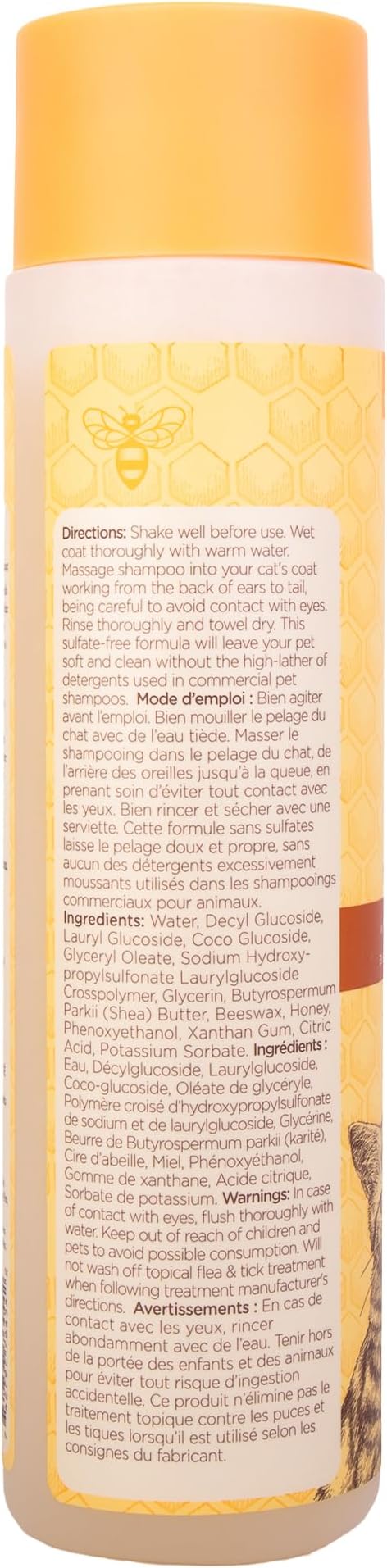 Burt’s Bees for Pets Hypoallergenic Cat Shampoo with Shea Butter and Honey, Gentle Kitten Shampoo for Indoor Cats with Dry or Sensitive Skin, Cat Bathing Supplies, 10 Fl Oz - 6 Pack