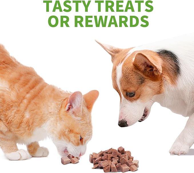 OPET Freeze Dried Cat Treats - Single Ingredient High Protein Pet Food, Healthy Training Snacks, Freeze Dried Duck Food Toppers for Cats and Dogs, Grain Free (Duck, 4 Pack)