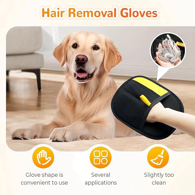 Pet Hair Removal Glove,Magic Brush Pet Hair,electrostatic pet Hair Remover Glove,Laundry/Couch/Carpet/Car Seat for 2025 New Reusable Magic Brush Cat & Dog Remover Tool(2 Pcs)