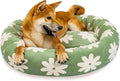 31 Inch Calming Dog Bed for Medium Dogs, Round Anti-Anxiety Warm Bed, Soft Cozy Anti-Slip Donut Washable Pet Bed, Fits up to 50 lbs Pets