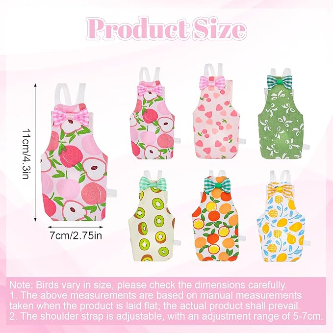 6Pcs Bird Diaper - Cute Parrot Pants with Waterproof, Reusable Pet Bird Diapers for Cockatiel Parakeet Mini Macaw Budgie Canary (M)