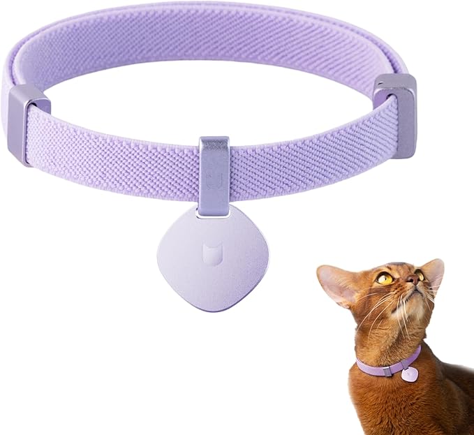 Engraved Pet ID Tag - Personalized Name Tag Engraved Cat Collar Charms, Aluminum Alloy Cat Customized Name Tag for Kitten Small Large Cats (Star-Monet Purple)