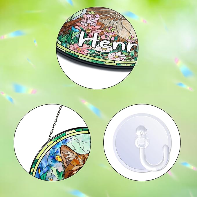 Custom Cat Portrait Art Suncatcher Stained Glass Remembrance Gift Dog Indoor Decor Window Hanging Dog Cat Bereavement Keepsake Loss of Pet Sympathy with Name Date Portrait Gifts
