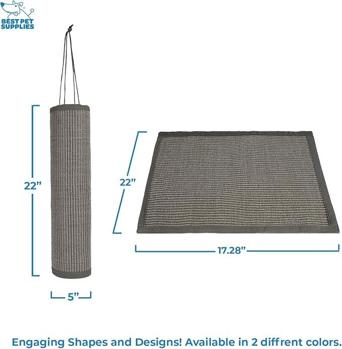 Best Pet Supplies Catify Cat Scratcher, Fun Interactive Scratchers, Posts, Poles, Claw Safe, Furniture Saver Indoor Play Support Natural Cat Behaviors Heavy Duty - Log (Gray)