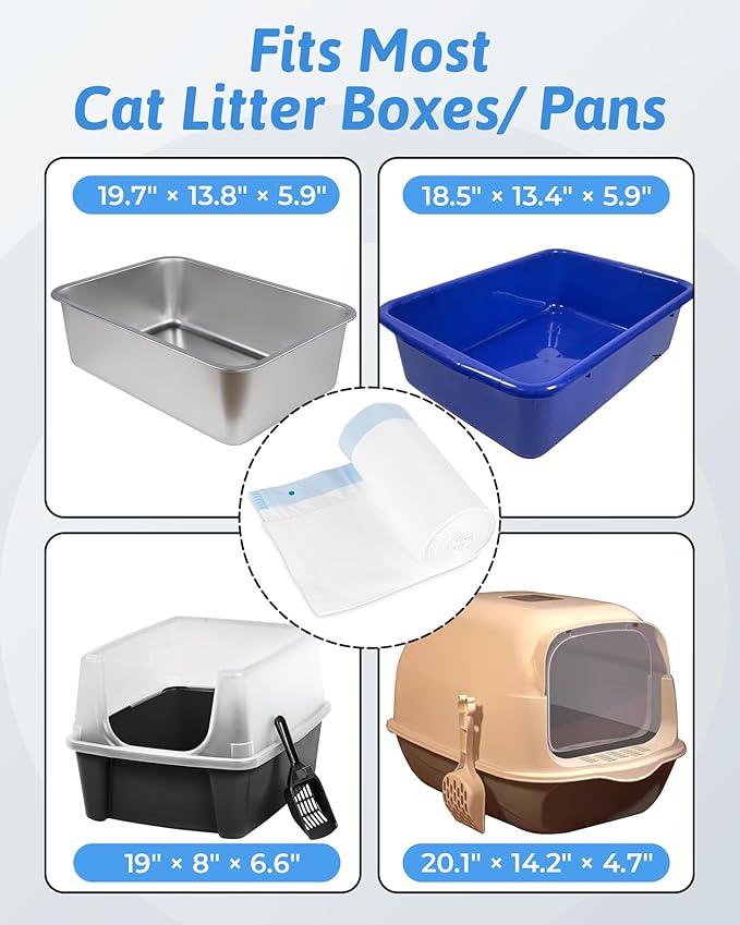 ANWA Cat Litter Box Liners: 36" x 18" Large Cat Litter Box Bags, 2 Mils Extra Thick, Durable & Tear-Resistant, 30 Count
