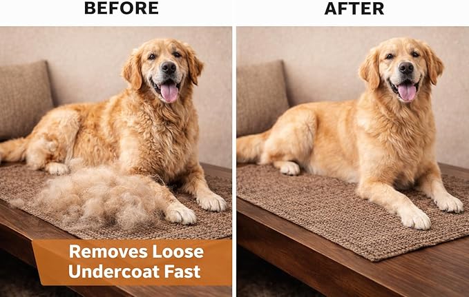 Dog Grooming Kit – Deshedding Tool & Slicker Brush Set for Undercoat Removal, Shedding Control & Detangling – Stainless Steel Grooming Tools – FIELD & FUR Complete Coat Care System