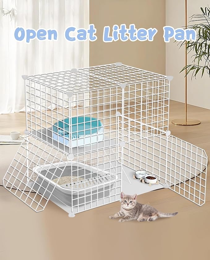VCEPJH Kitten Litter Box Low Entry Litter Box for Senior Cats - Shallow Cat Litter Pan Collapsible Litterbox for Travel Grey