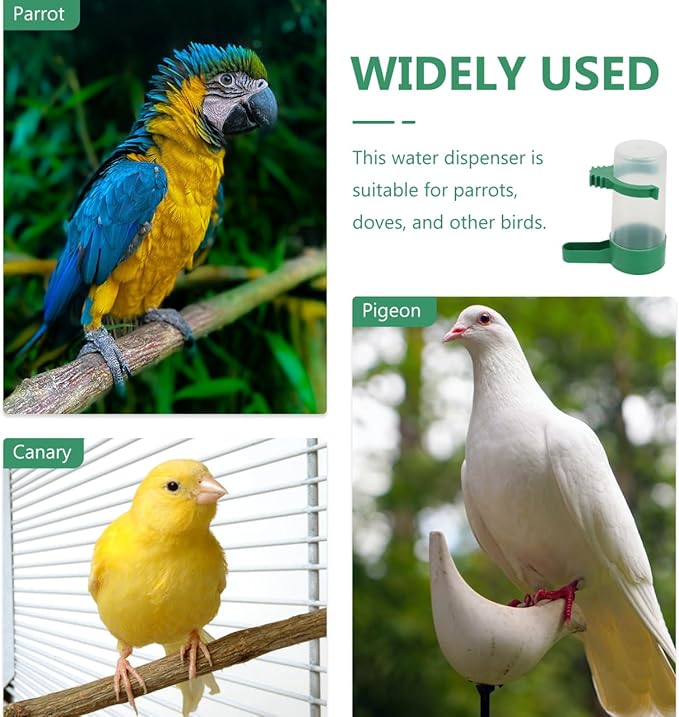 balacoo Automatic Bird Water Feeder 10 Pack Leak-Proof Plastic Water Dispensers for Parakeets Pigeons Small Birds Compact 3.34X2.75X1.57 Inch Cage Compatible