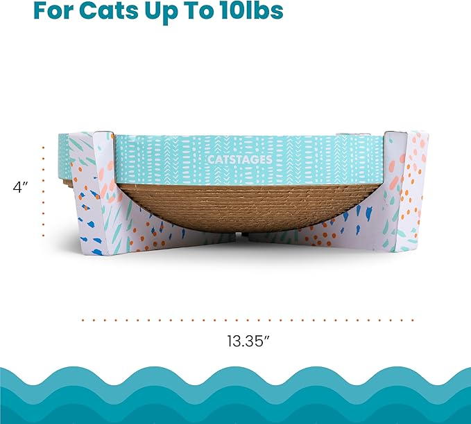 Catstages Scratch, Snuggle & Rest – 2‑in‑1 Indoor Cat Scratcher & Elevated Cat Lounger, Catnip Included