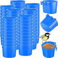 Ziliny 120 Pcs Cage Cups Chicken Birds Feeder Cups Plastic Hanging Chicken Feeders and Waterers 8 oz Feeding Bowl for Gamefowl Supplies Pet Pigeon Poultry Parrot Parakeet Rooster Rabbit(Blue)