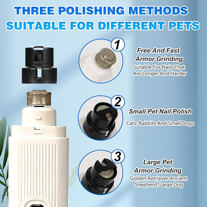 Cat Nail,2-Speed Electric Pet Nail Grinder, Safe Cut Cat Nail Trimmer Rechargeable Dog Nail Clippers with Light, Cat Nail Claw Clippers,Low-Vibration Ultra-Quiet for All Cats ＆Dogs (Black)