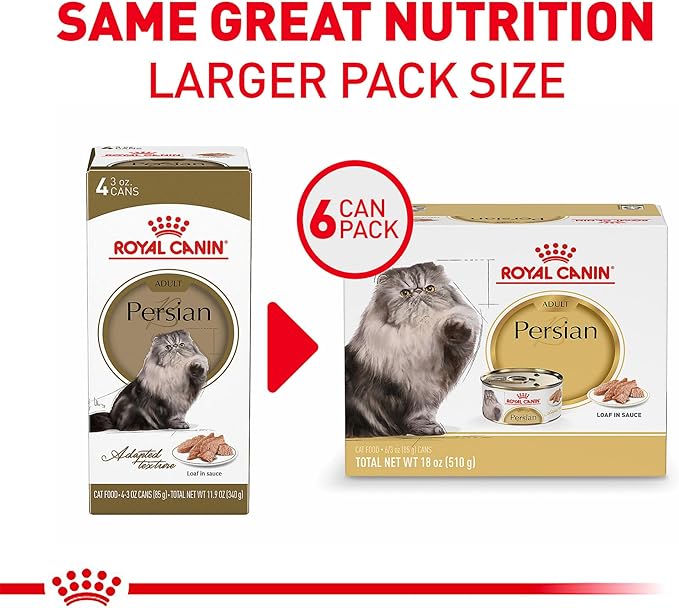 Royal Canin Feline Breed Nutrition Persian Adult Loaf in Sauce Cat Food, 3 oz (Pack of 6)
