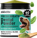 Dog Teeth Cleaning Powder - Dog Breath Freshener + Dental Care for Doggies & Cats + Tartar Remover for Teeth with Natural Ingredients + Probiotics Blend (Mint - 200g)