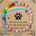 Pet Memorial Gifts, Sympathy Gift for Loss of Dogs and Cats, Chakra Rainbow Bridge Bracelet for Women Men Who Lost Pets