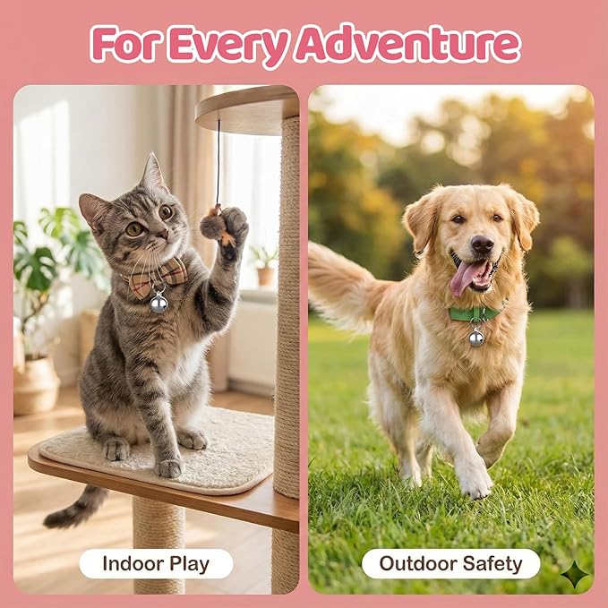 8 Pack Pet Bells for Dog Cat Bells Collar Charm for Puppy Pet Pendant Accessories Anti-Lost Training Bell for Collars Dogs Training Bell Collar for Dogs and Cats DIY Crafts Decorations Silver